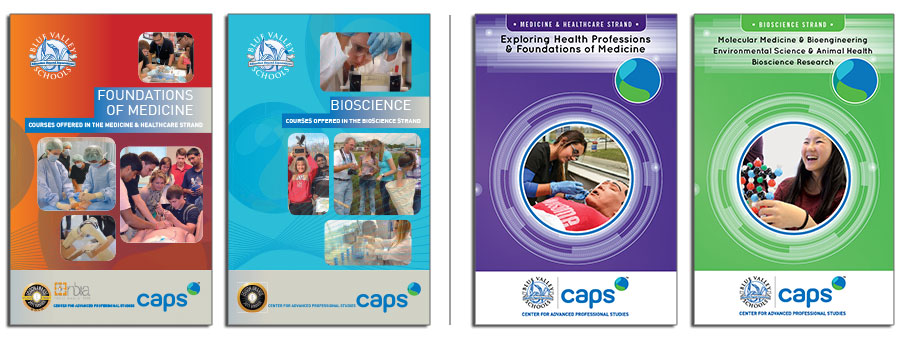 Foundations of Medicine/Bioscience Brochures, Before & After Redesign